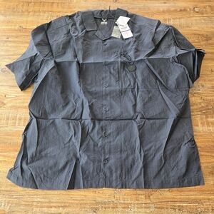 NWT Black Cross Eyed Moose Button Down Camp Shirt Mens XXL